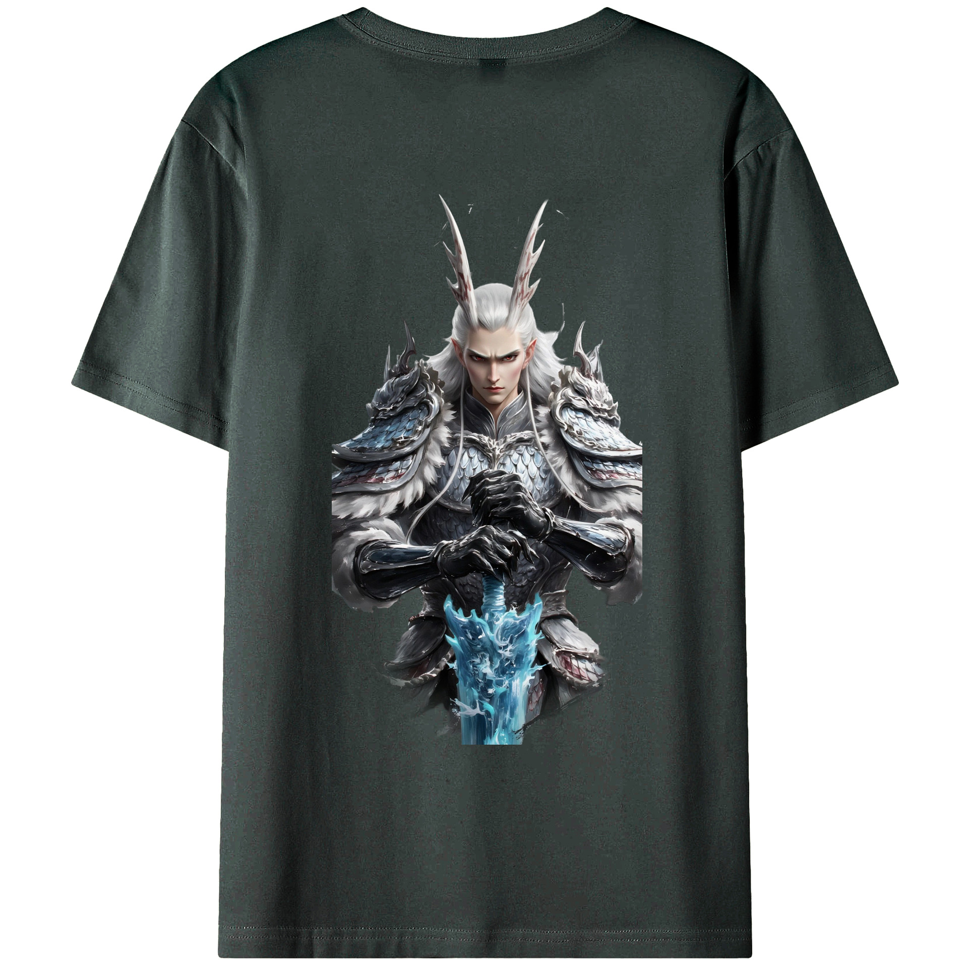 （画像用） Ne Zha 2 ナタ 魔童の大暴れ 綿100％ メンズ半袖Tシャツ（バックプリント） 通気性
